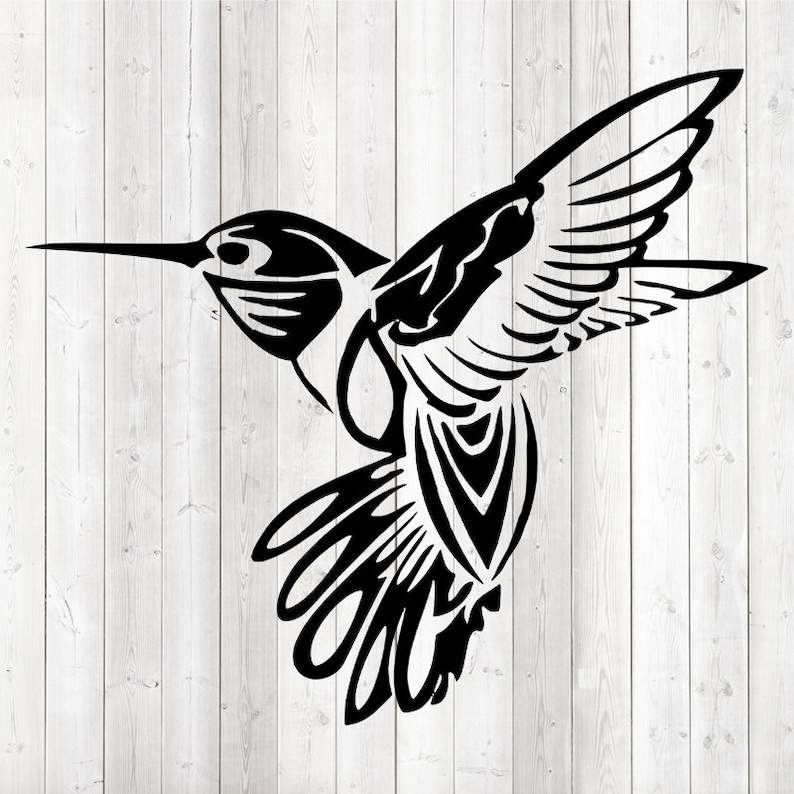Hummingbird Svg, Tattoo Style Fluttering Hummingbird Vector Cutting File For Silhouette Cameo And Cricut#1