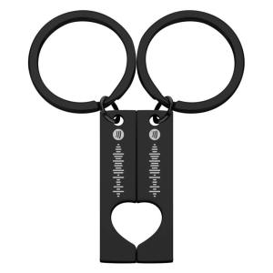 2 Personalized Spotify Code Keychain | Heart Cut Out | Friend Keychain | Couple Keychain - myspotifyplaque
