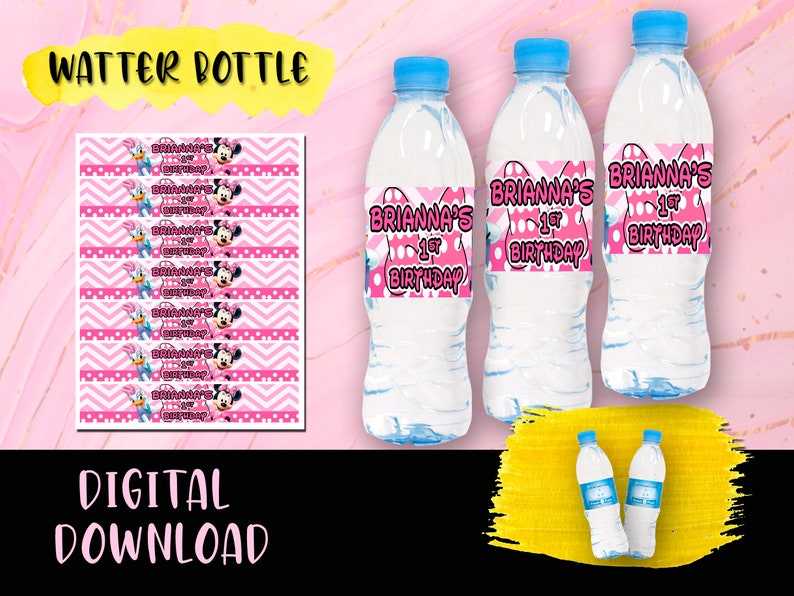 Minnie Mouse Water Bottle Labels – Candy Wrapper Store