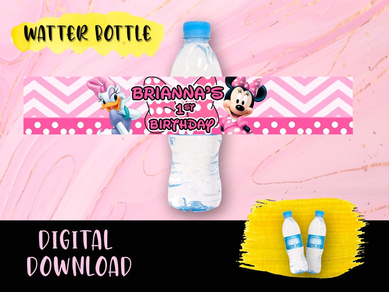 Minnie Mouse Water Bottle Labels – Candy Wrapper Store