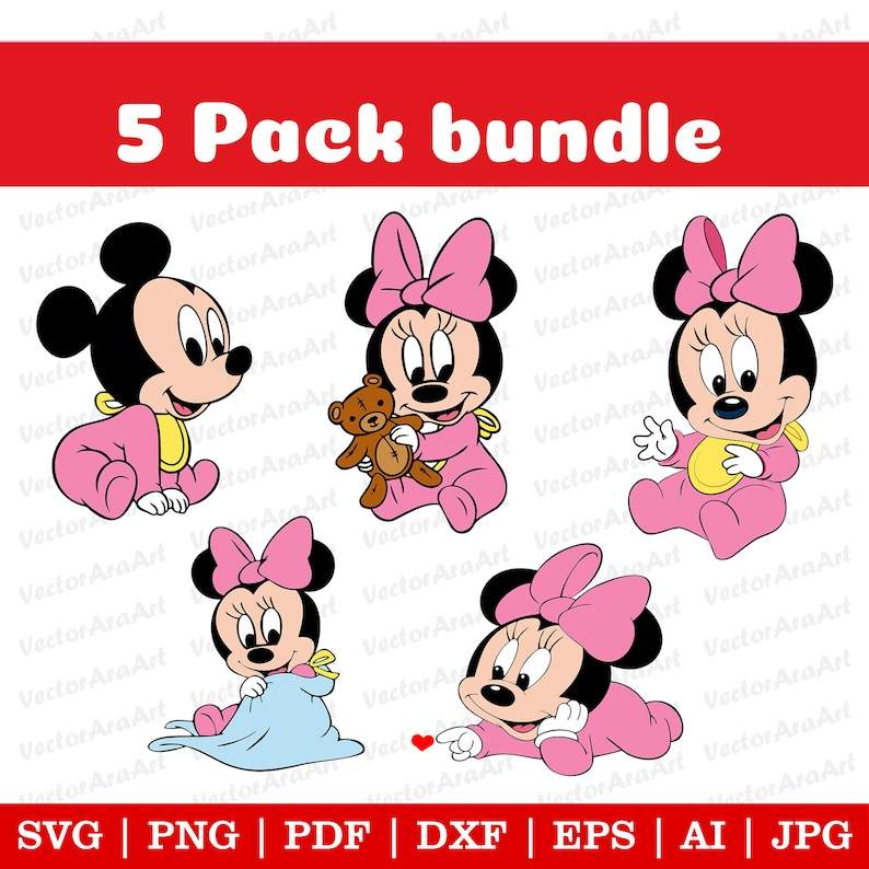 Minnie Mouse SVG PNG JPG PDF EPS Cut Files For Cricut And