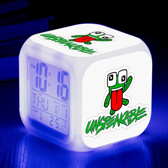 Children's Room Decoration Alarm Clock Unspeakable LED Colorful Color-changing Square Clock Gift Creative Small Alarm Clock#5