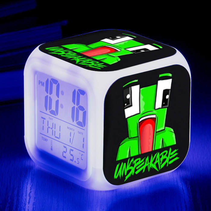 Children's Room Decoration Alarm Clock Unspeakable LED Colorful Color-changing Square Clock Gift Creative Small Alarm Clock#14