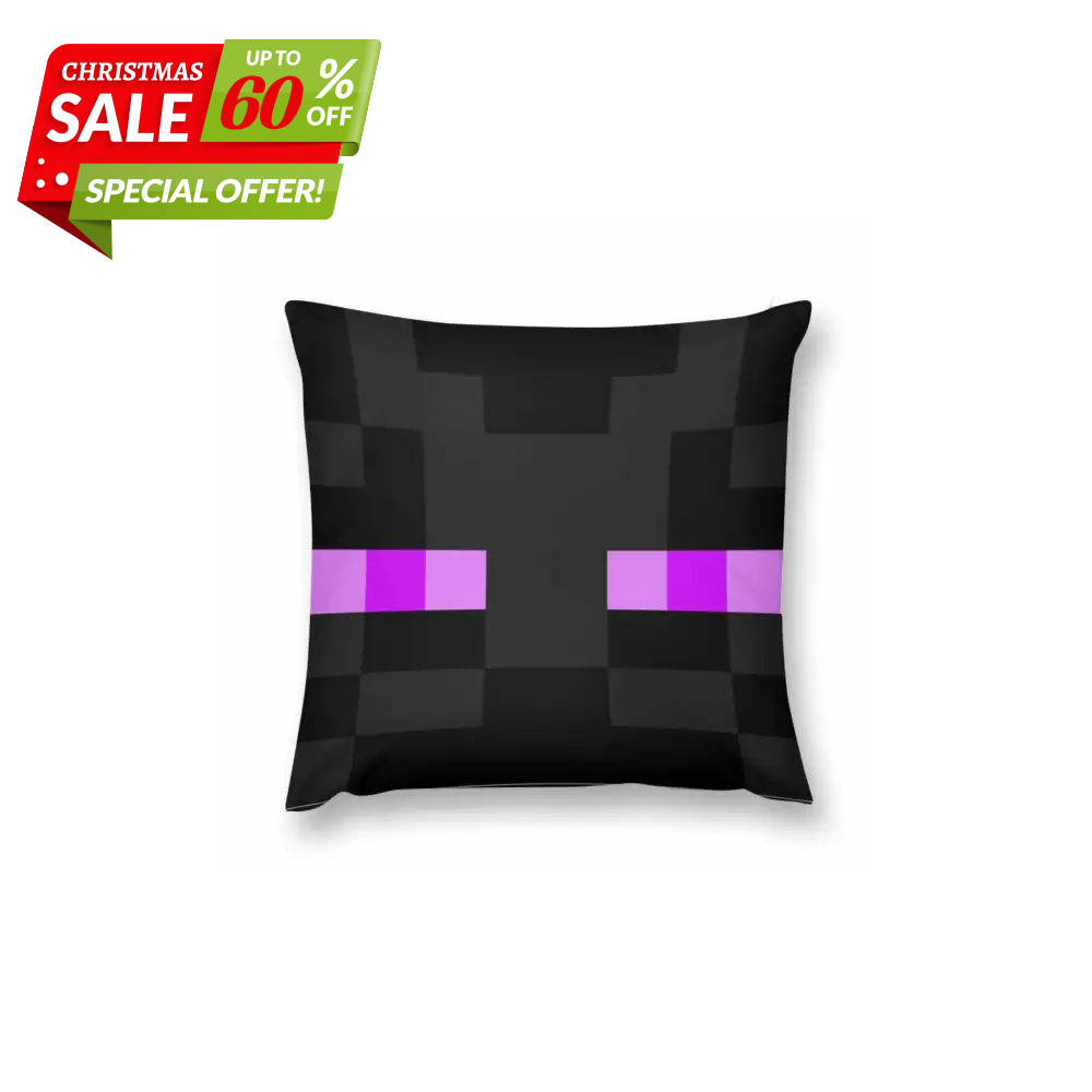 Enderman Head Pixel Pillow, Minecraft Game Pillow