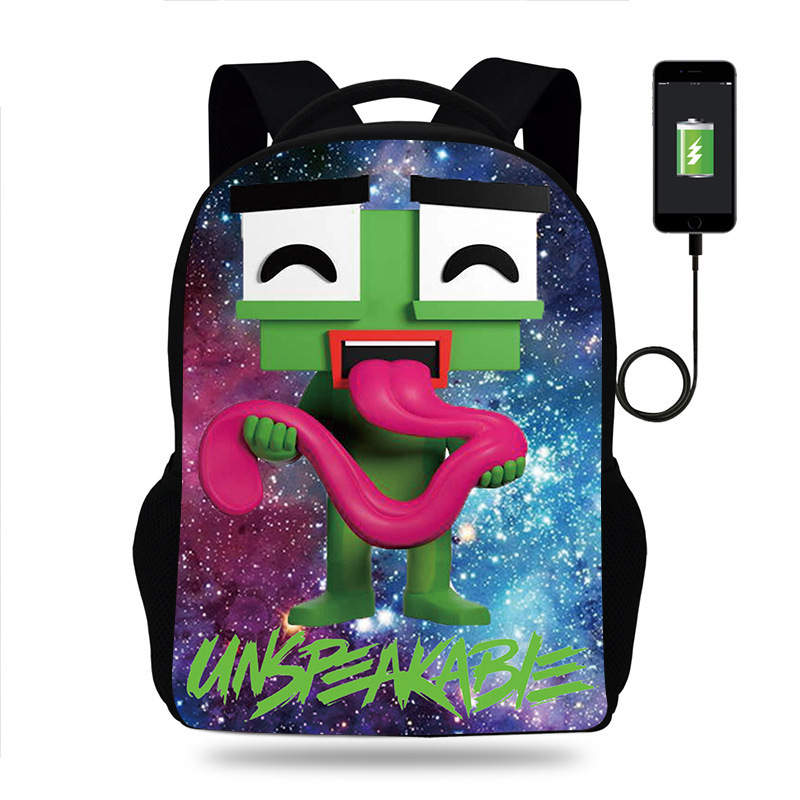 Unspeakable USB Multifunctional Schoolbag, Student Children Backpack, Printed Computer Backpack#10