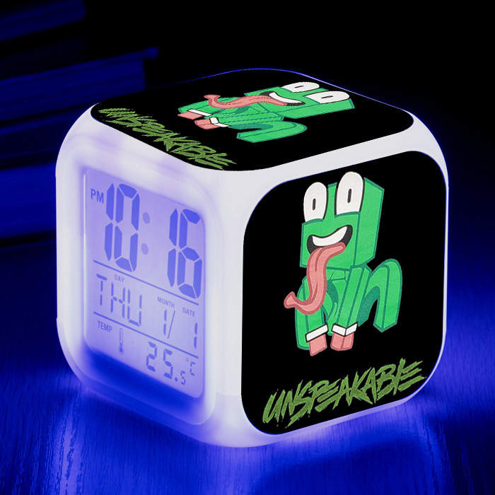 Children's Room Decoration Alarm Clock Unspeakable LED Colorful Color-changing Square Clock Gift Creative Small Alarm Clock#4