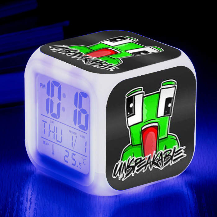 Children's Room Decoration Alarm Clock Unspeakable LED Colorful Color-changing Square Clock Gift Creative Small Alarm Clock#8