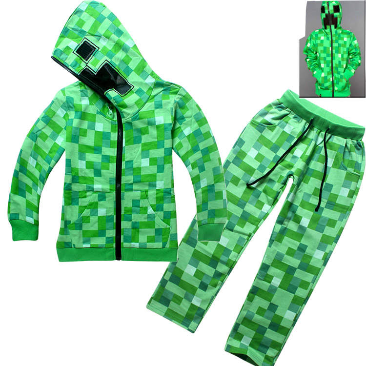 Minecraft Creeper Zip-Up Costume Hoodie with Mask#4