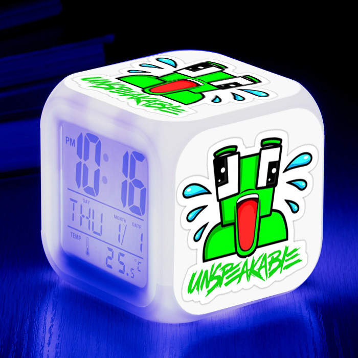 Children's Room Decoration Alarm Clock Unspeakable LED Colorful Color-changing Square Clock Gift Creative Small Alarm Clock#10