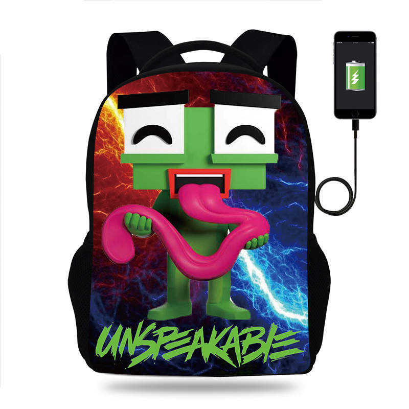 Unspeakable USB Multifunctional Schoolbag, Student Children Backpack, Printed Computer Backpack#12