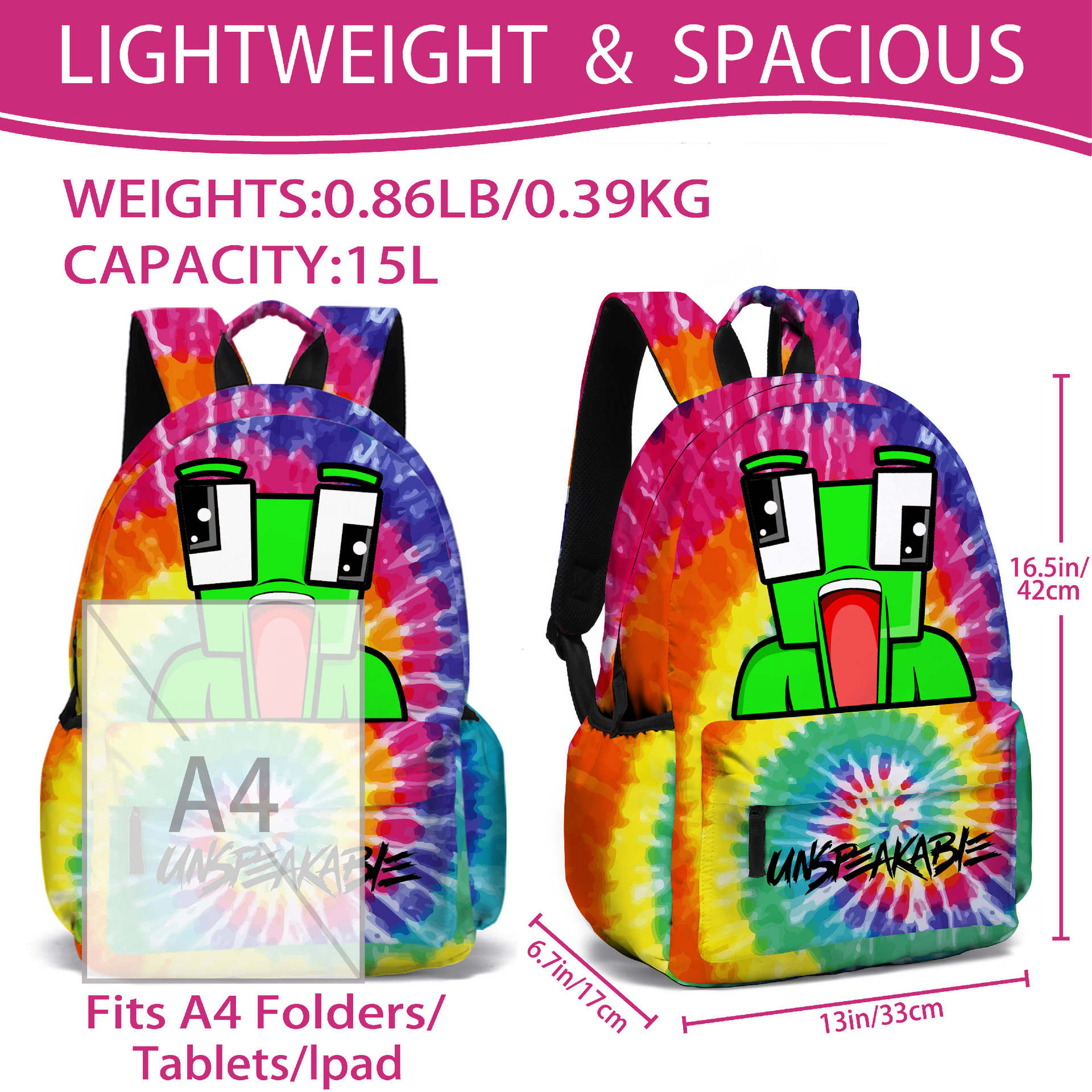 Unspeakable School Bag, Cartoon Cute Elementary School Backpack, Twill Cloth Anti-Spilling Water, Lightweight School Bag#2