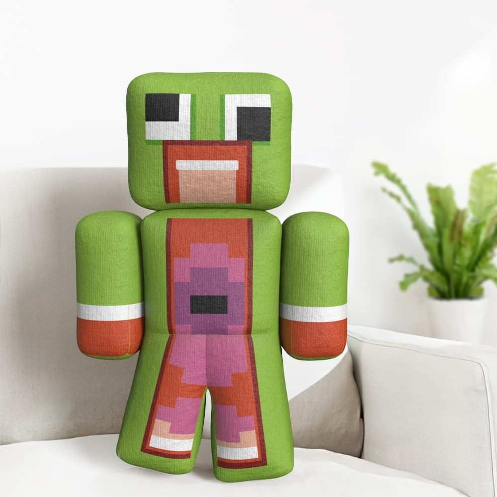 Minecraft Creeper Boy's Slipper 3D Green Plush Novelty Footwear