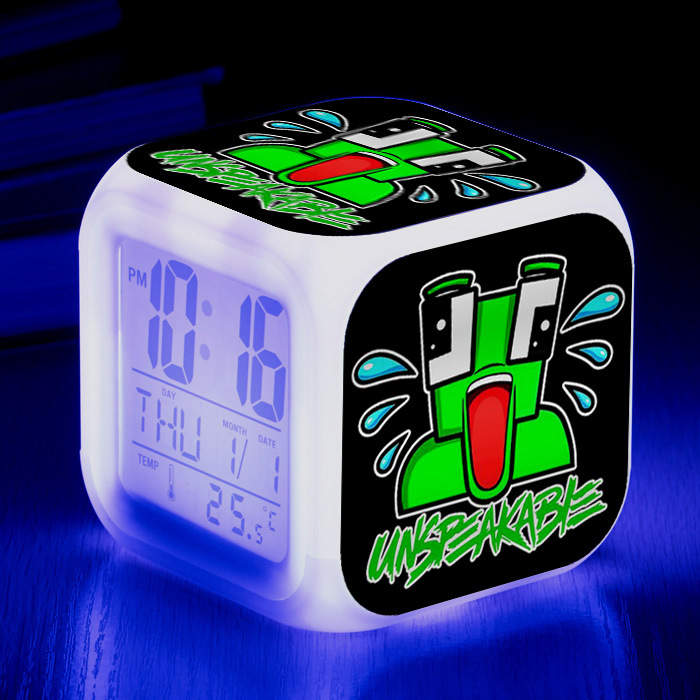 Children's Room Decoration Alarm Clock Unspeakable LED Colorful Color-changing Square Clock Gift Creative Small Alarm Clock#2