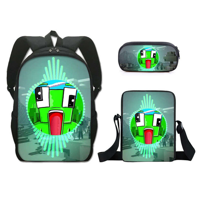 Unspeakable Funny Pattern Printed School Bag, Large Capacity Backpack, Polyester Single Layer Pen Bag Satchel Set#1