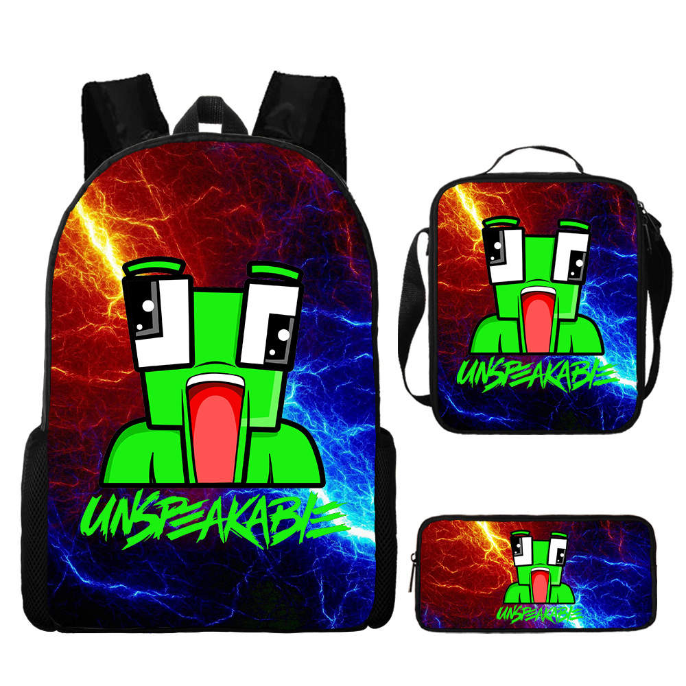 Unspeakable Classic Black Backpack Single Shoulder Bag Pen Bag Three-Piece Set#4