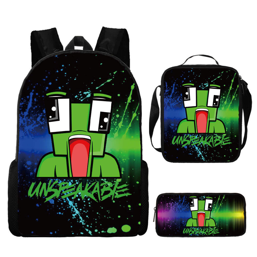 Unspeakable Classic Black Backpack Single Shoulder Bag Pen Bag Three-Piece Set#6