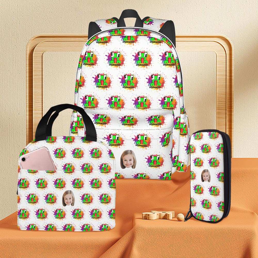 Custom Unspeakable Backpack with Lunch Box and with Pencil Box , Unspeakable Logo 3PCs Backpack Set