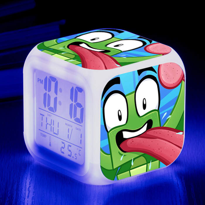Children's Room Decoration Alarm Clock Unspeakable LED Colorful Color-changing Square Clock Gift Creative Small Alarm Clock#15
