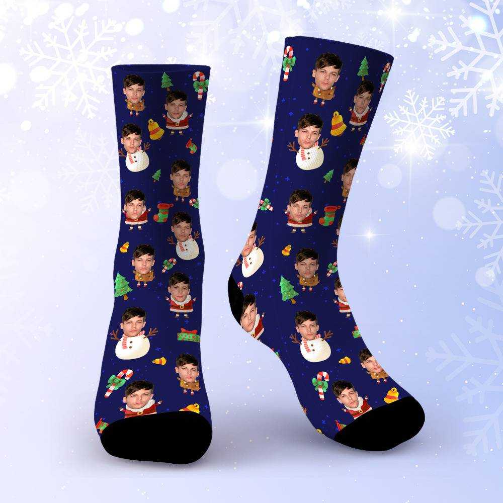 Louis Tomlinson Socks Custom Photo Socks Striped Printed