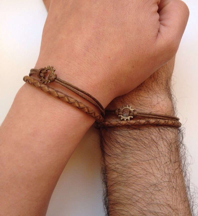 Matching leather deals bracelets for couples