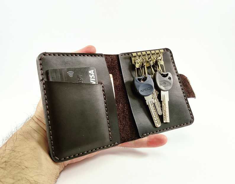 The Men's Leather Key Holder Wallet with Car & House Keys 