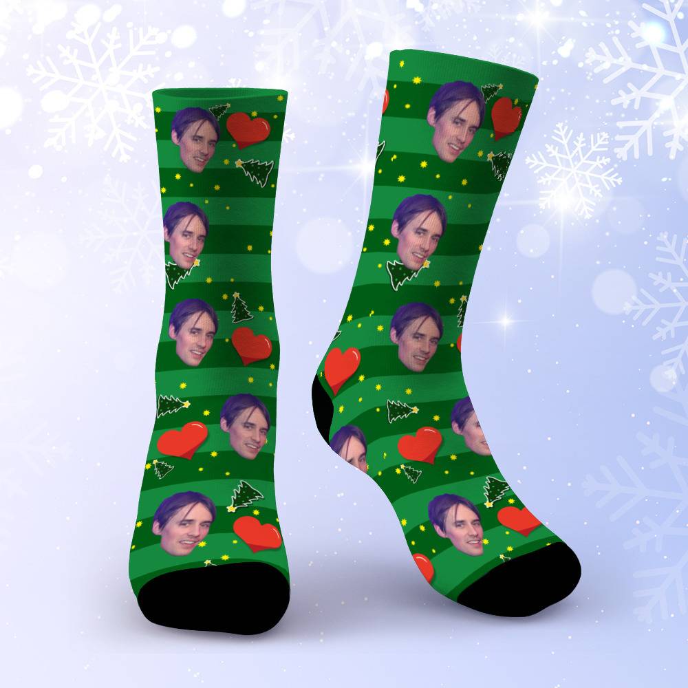 Custom Christmas Elf Head Socks