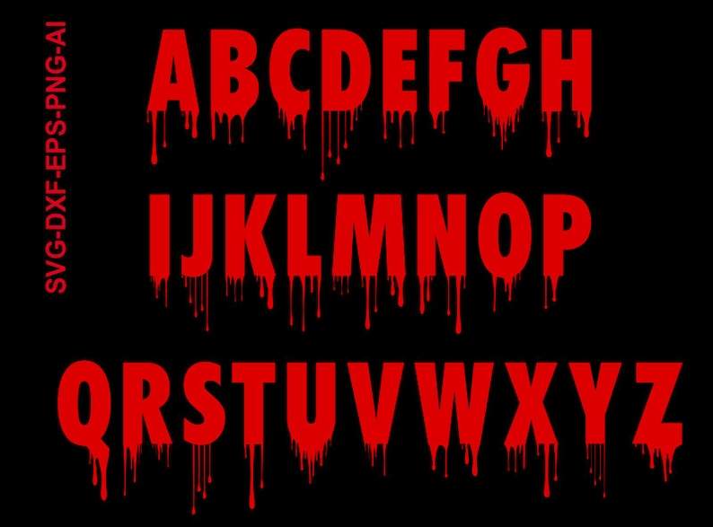 Horror Svg Font, Horror Cricut Font Svg Digital Download Alphabet Svg