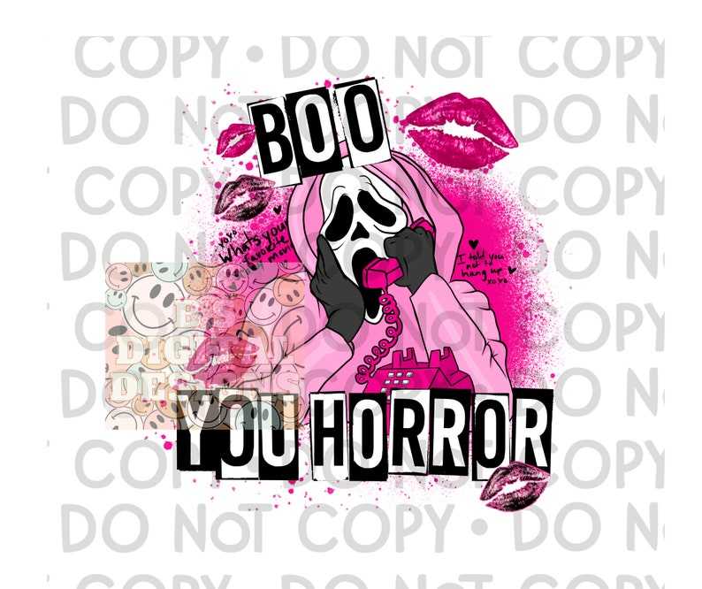 Horror Svg, Boo You Horror Sublimation Png Digital Download 