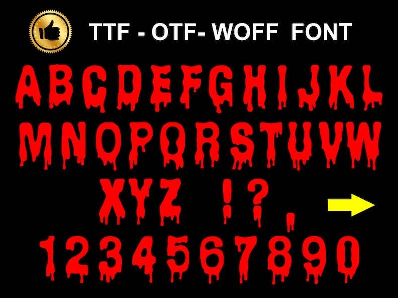 Horror Svg Font, Horror Alphabet Svg Horror Svg Blood Font Svg