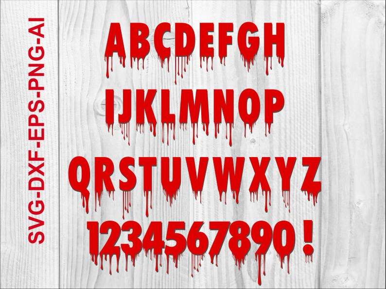 Horror Svg Font, Horror Cricut Font Svg Digital Download Alphabet Svg#4
