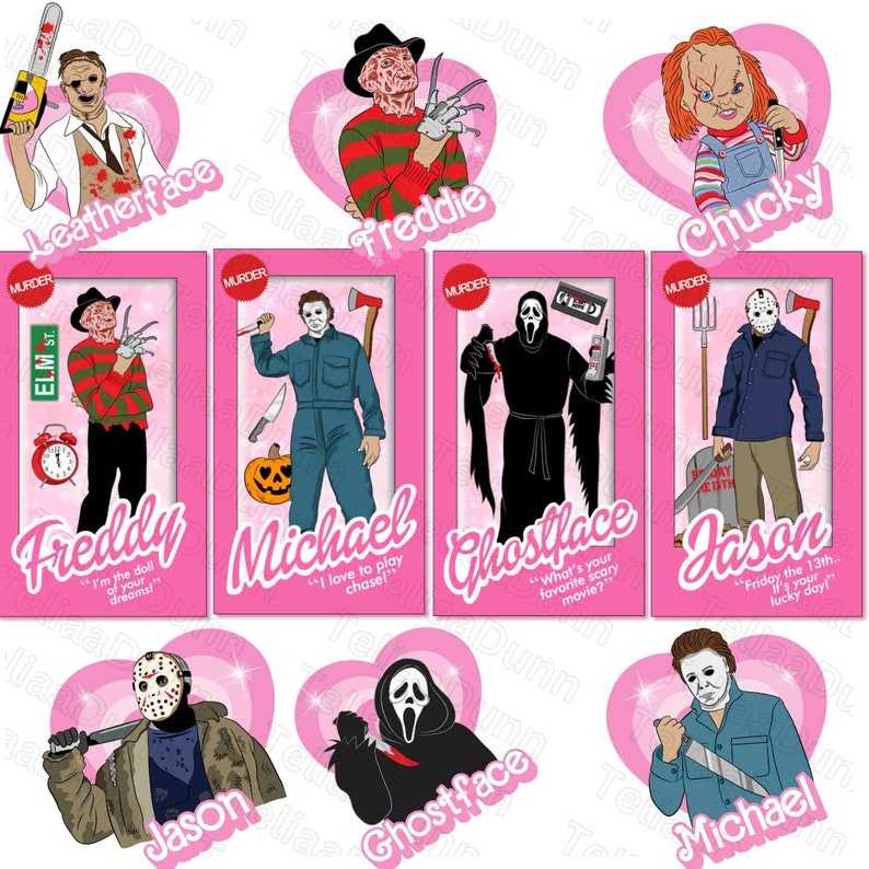 Horror Svg Bundle, Horror Dolls PNG Set - Y2k Horror Characters Sublimation#1
