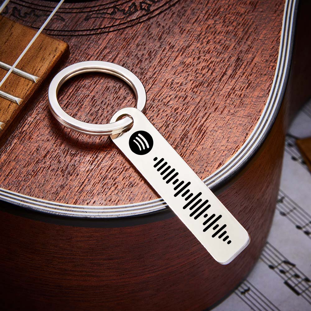 Personalized Music Scannable Code Keyring Custom Spotify Keychain ...