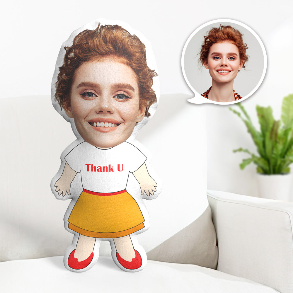My Face Pillow Custom Photo Pillow Personalized MiniMe Pillow Message Pillow Gifts for Him - Thank U