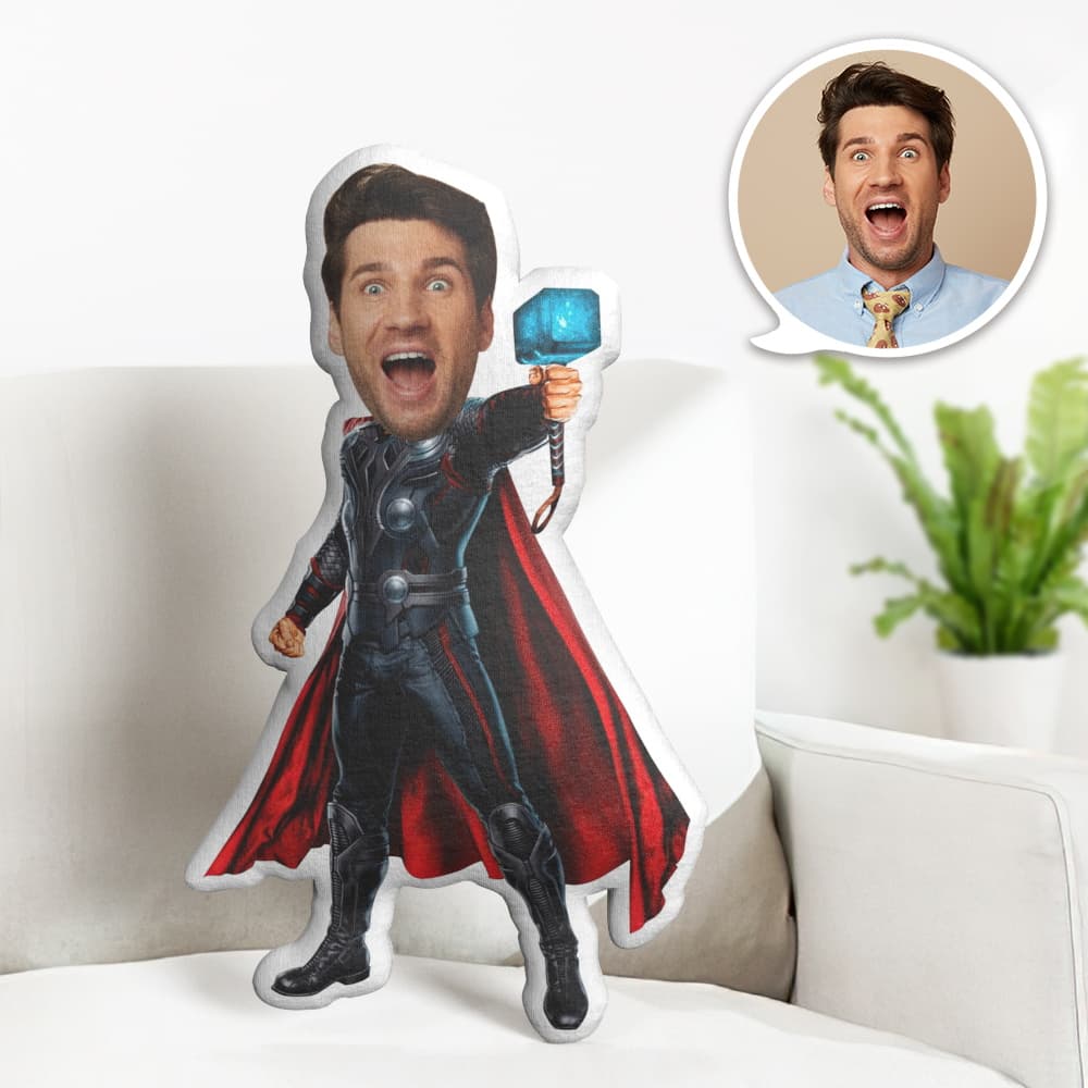 Super Hero Minime Pillow, Custom Face Pillow, Personalized Photo