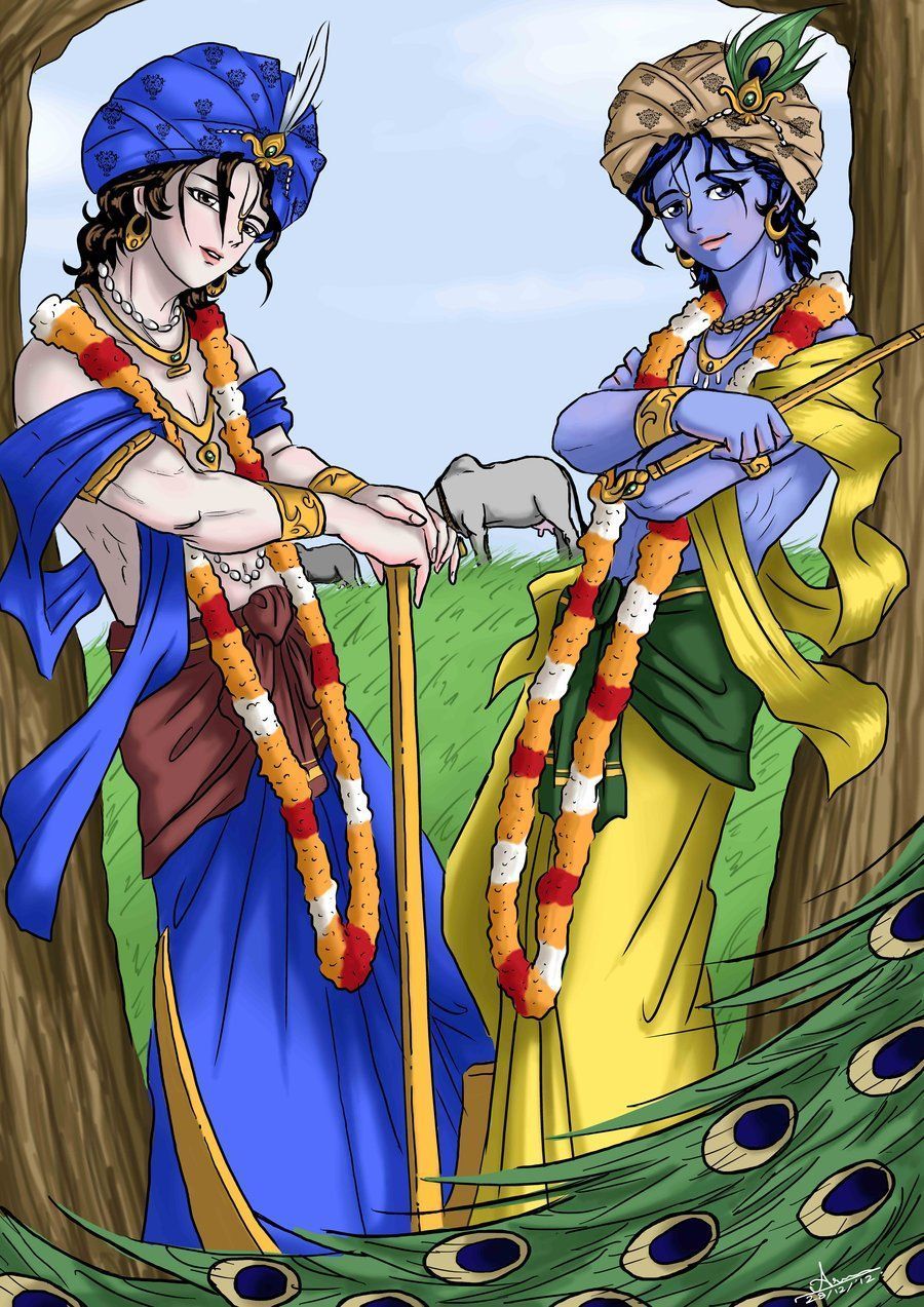 Cartoon Wallpaper Of Radha Krishna Love