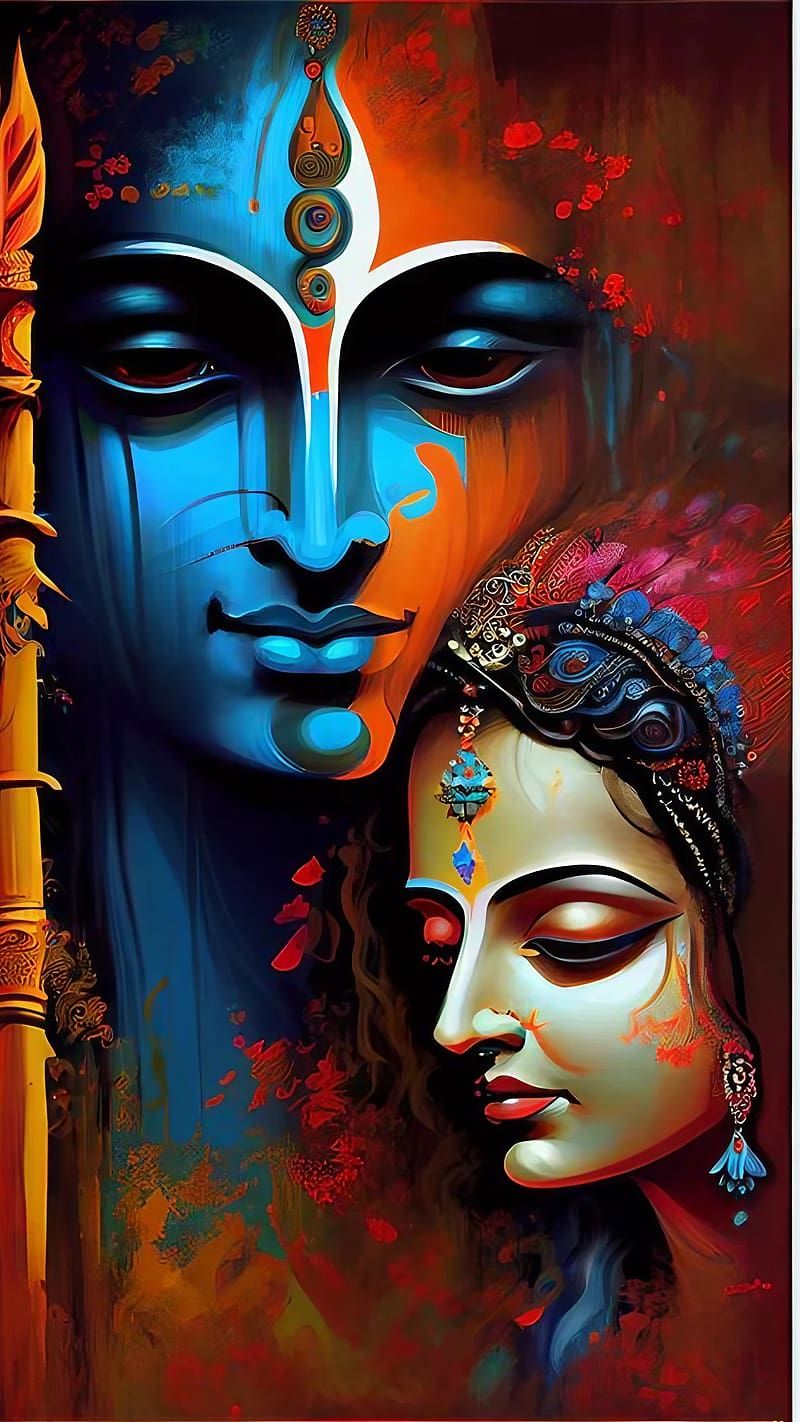 Radha Krishna Painting Wallpaper