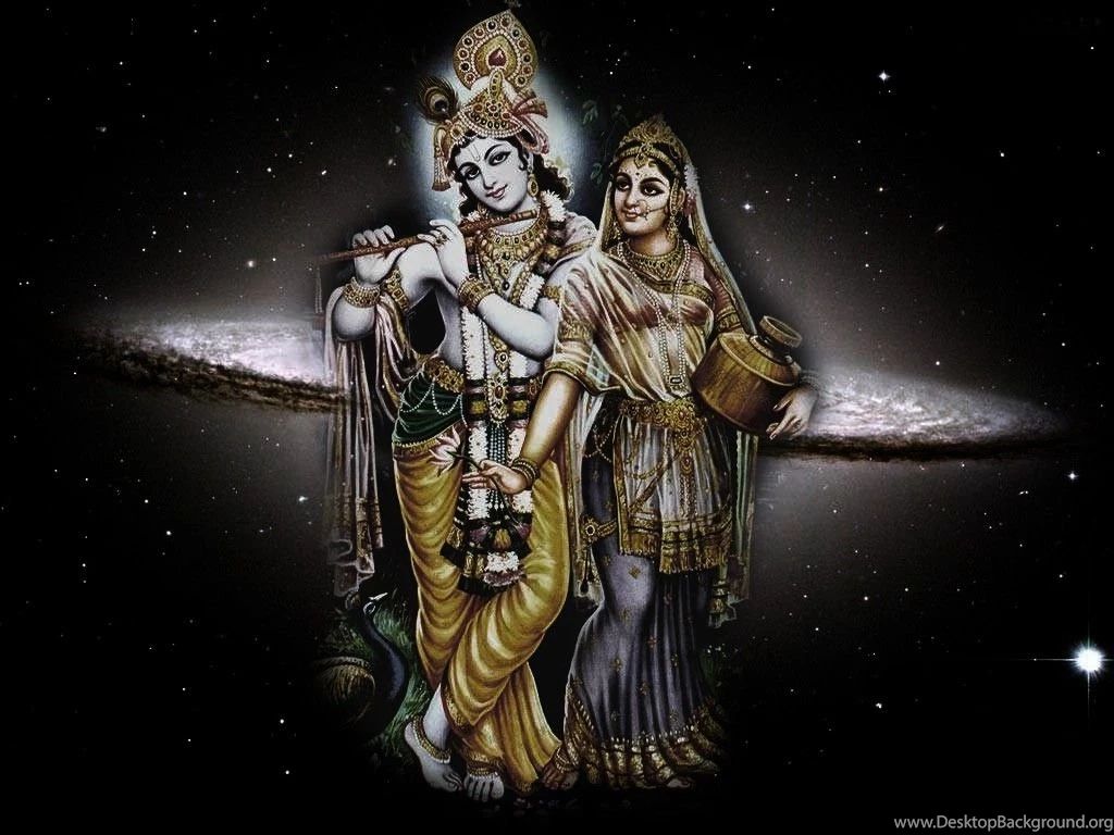 God Radha Krishna Love Wallpaper Black Background