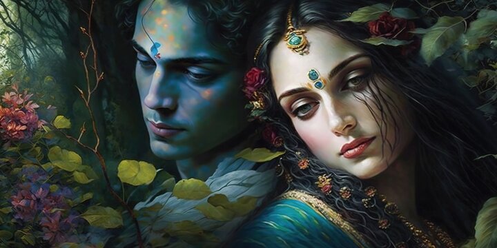 Romantic Radha Krishna Wallpaper