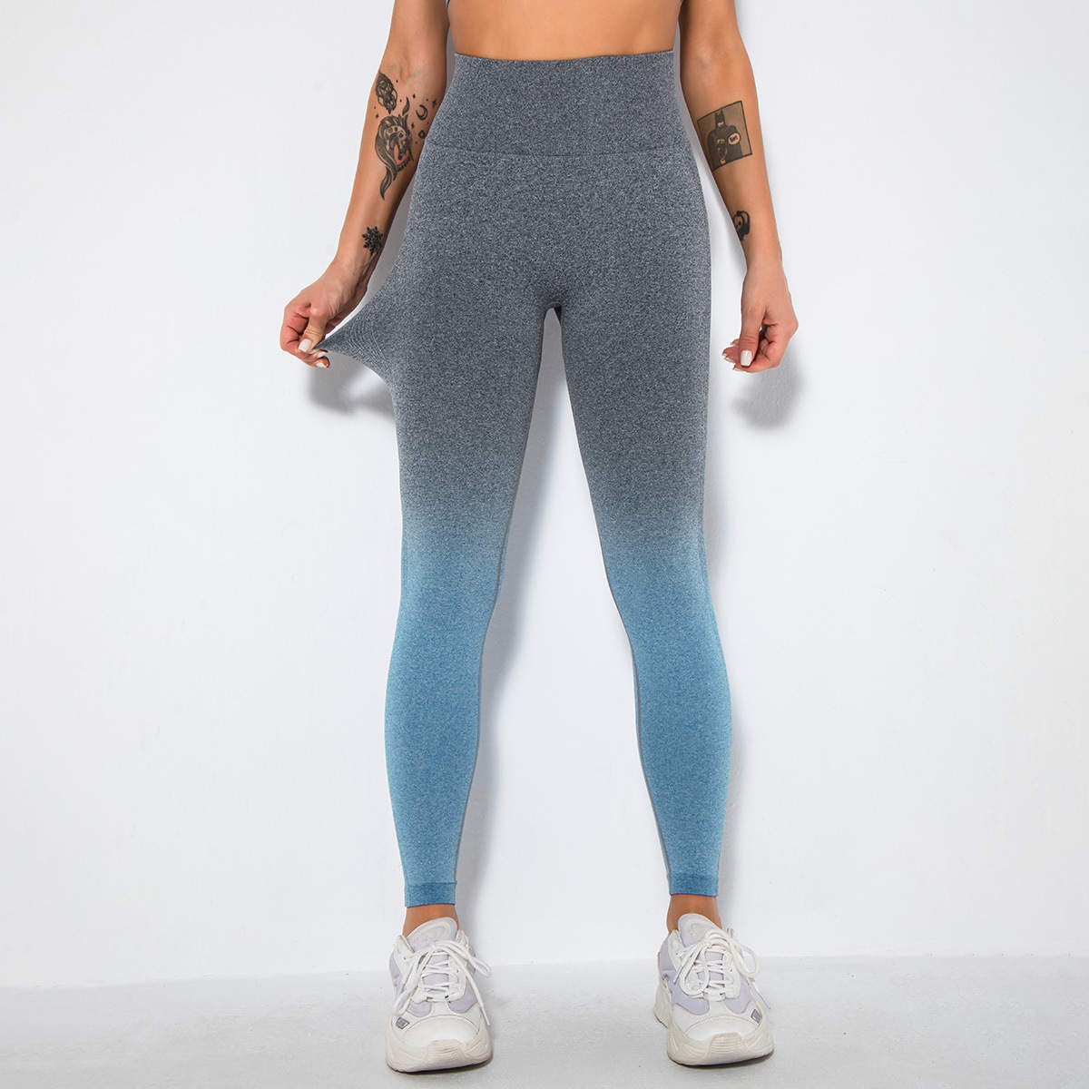 Ombre Seamless Quick-Dry Yoga Pants Candid Grey Leggings#3