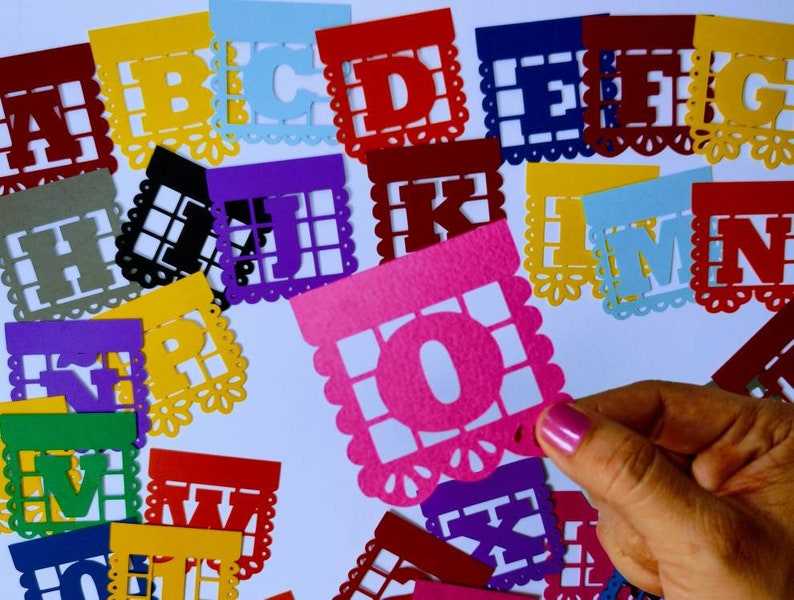Alphabet svg mini banners papel picado templates cut files  Banner Svg#3