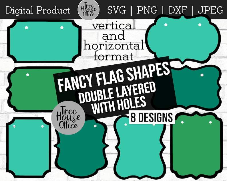 Fancy Flag Shapes SVG Bundle Silhouette Banner Svg#5