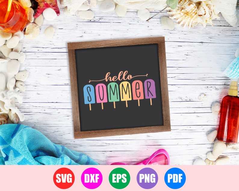 Hello Summer Popsicles SVG Banner Svg#4