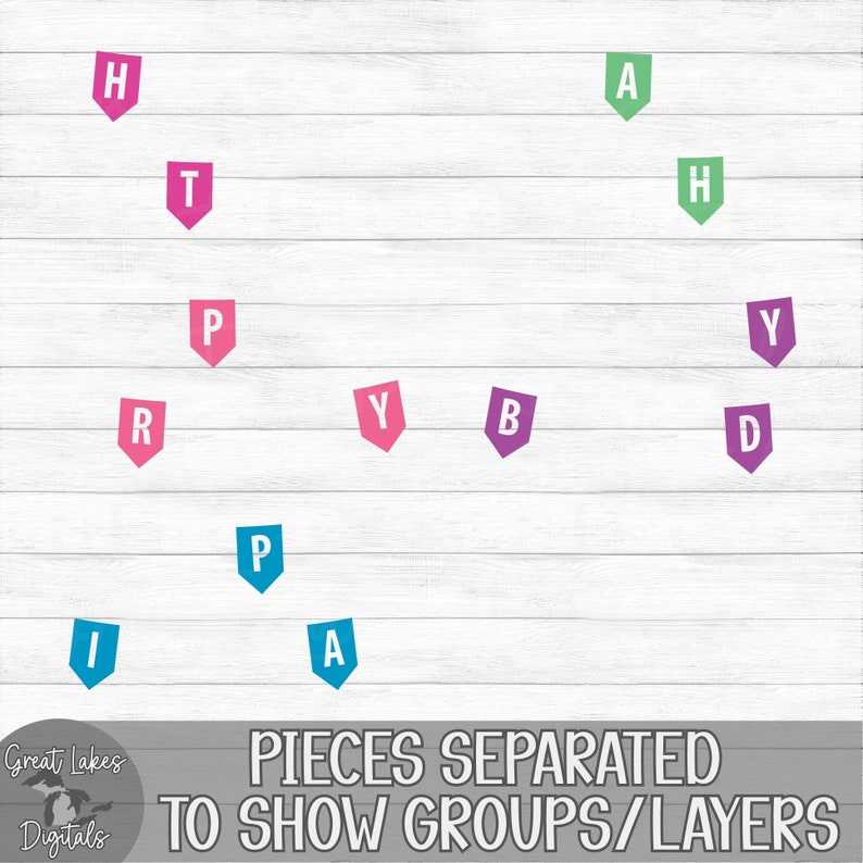 Happy Birthday Banner - Instant Digital Download  Birthday Banner Svg
