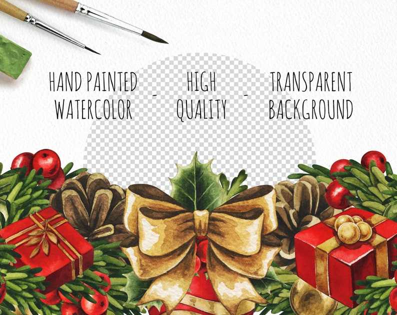 Christmas garland PNG clipart. Ribbon Banner Svg#3