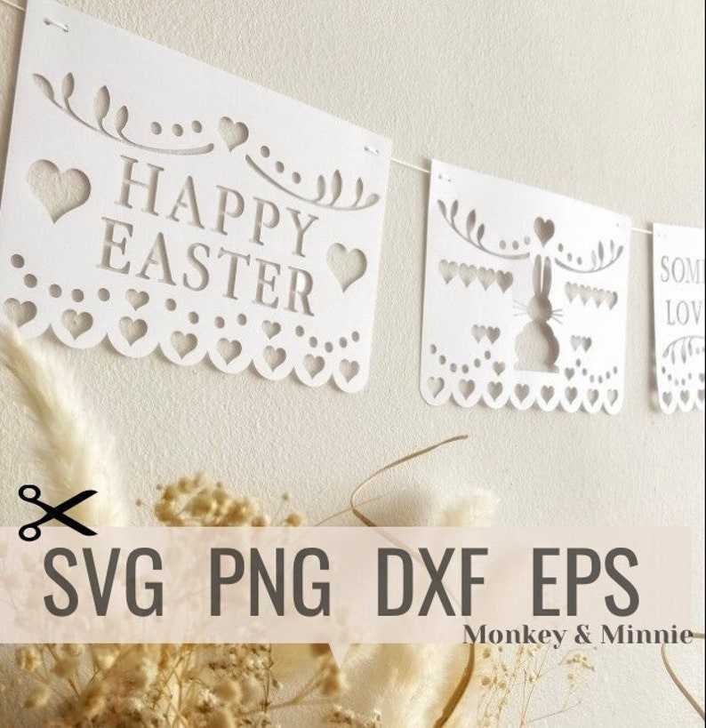 Happy Easter Banner SVG Bundle Silhouette Banner Svg#7