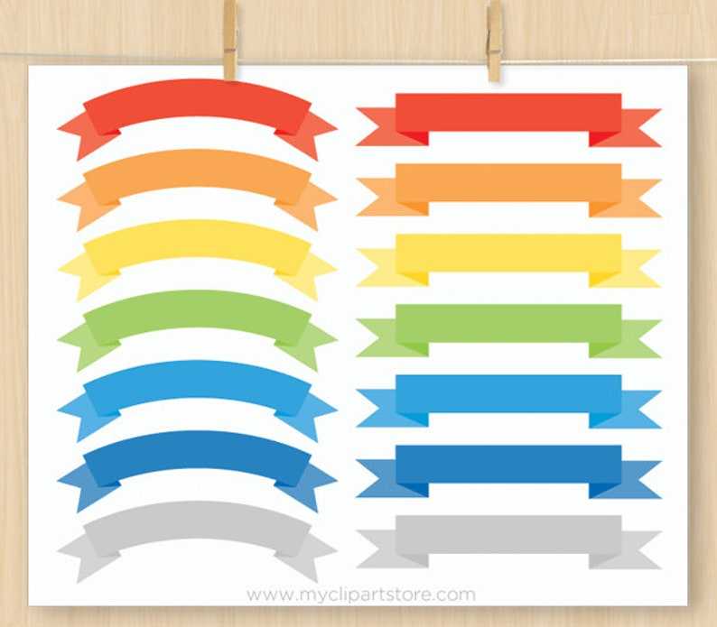 Primary Colors Accessories Clipart Bundle Ribbon Banner Svg#7