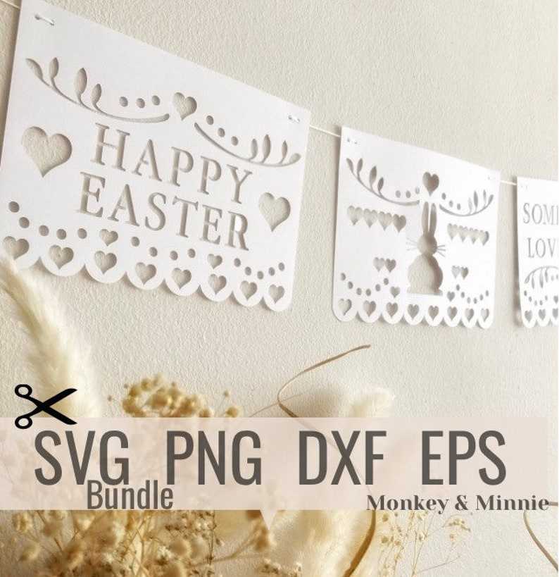 Happy Easter Banner SVG Bundle Silhouette Banner Svg#1