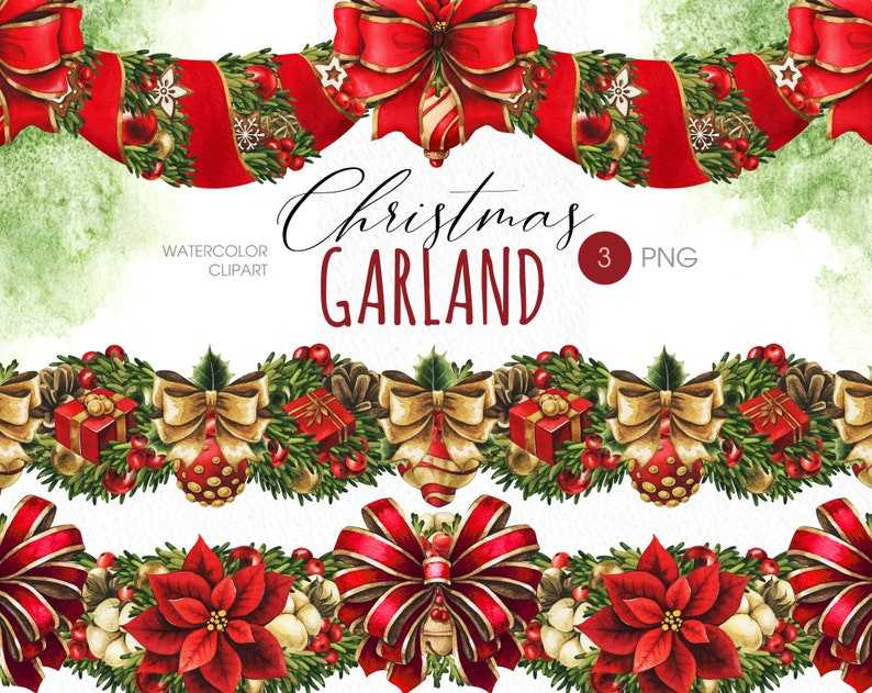 Christmas garland PNG clipart. Ribbon Banner Svg#1