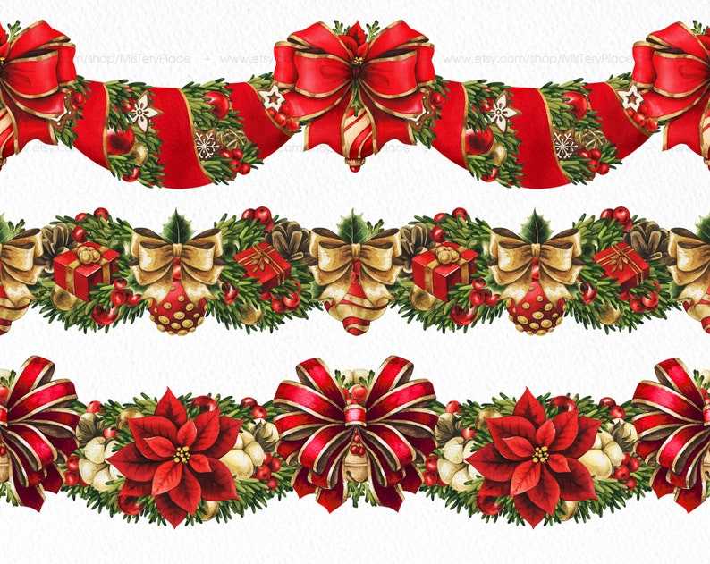 Christmas garland PNG clipart. Ribbon Banner Svg#2