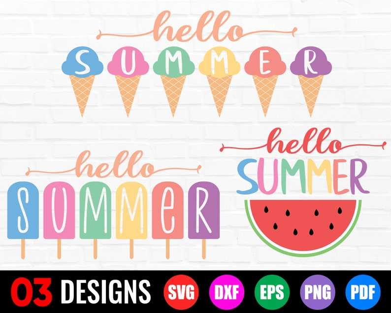 Hello Summer Popsicles SVG Banner Svg#1